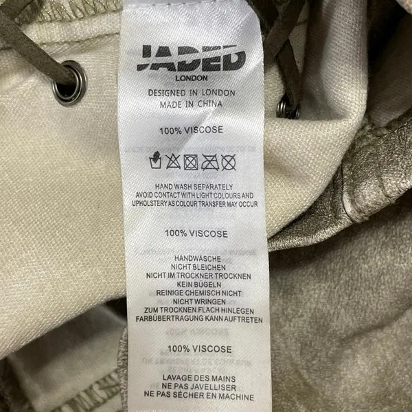 NEW Jaded London Women's Green Washed Lace Up Full Zip Vest Crop Top Size M - Image 5