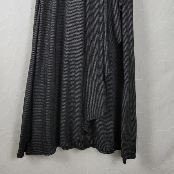 Susina Women's Skirt XS Black Striped Wrap Knit Draped Soft Maxi Tie Waist - Image 6