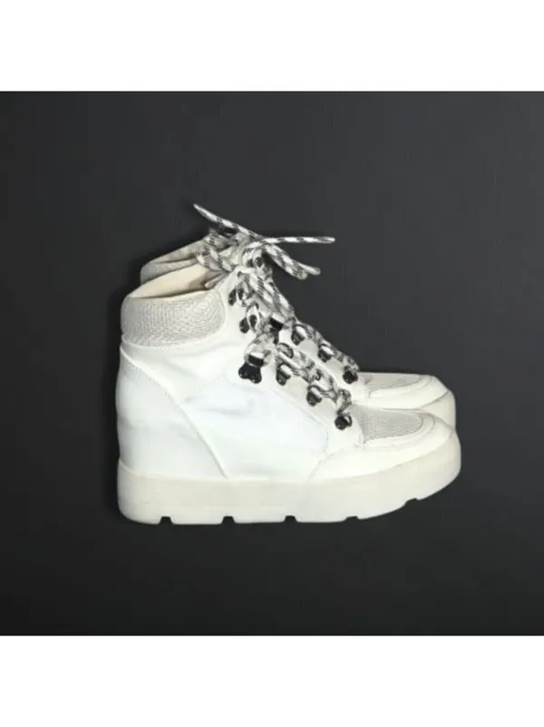 Madden Girl Cream Vegan Leather Lace Up Boots 7.5 - Image 3