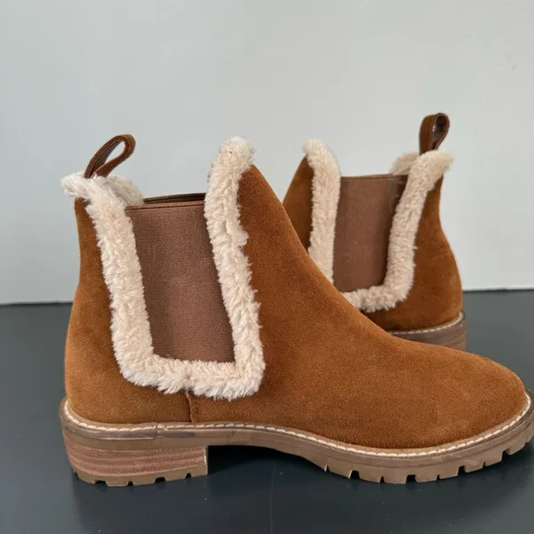 NEW Steve Madden Leopold Suede Leather Chelsea Boot in Camel Size 6.5 - Image 4