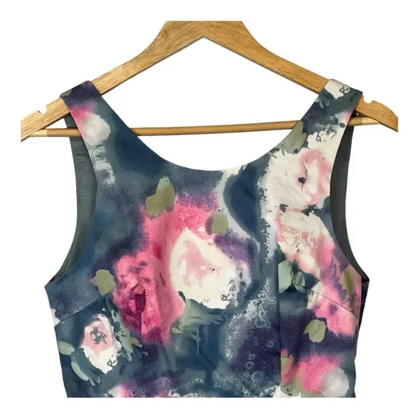 Bluejuice Floral Dress Small Watercolor Sleeveless‎ Bodycon V-Back Mini Strappy - Image 4
