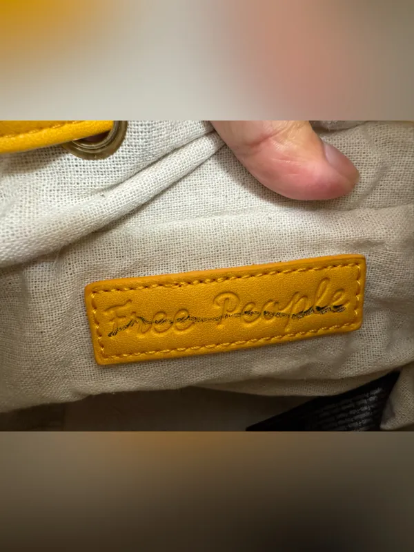 Free People Yellow Bucket Drawstring Mini Bag - Image 6