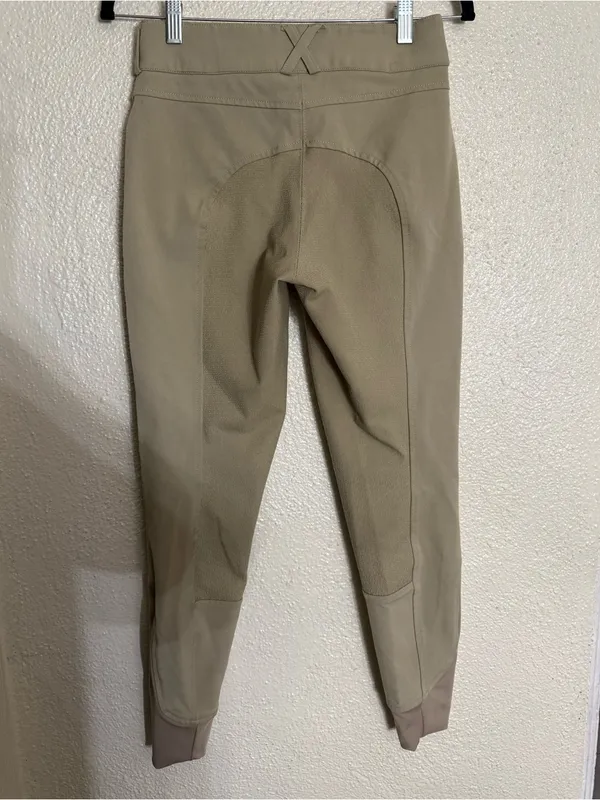 Dover Saddlery silicon knee patch horse riding breeches tan color size 26 - Image 6