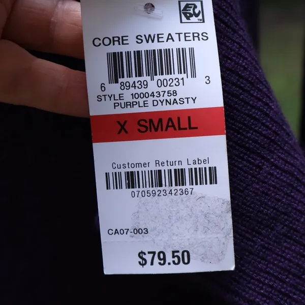 Bar III Purple Dynasty Cowl Turtleneck Sweater Womens Size XS Zipper Wool Blend - Image 7