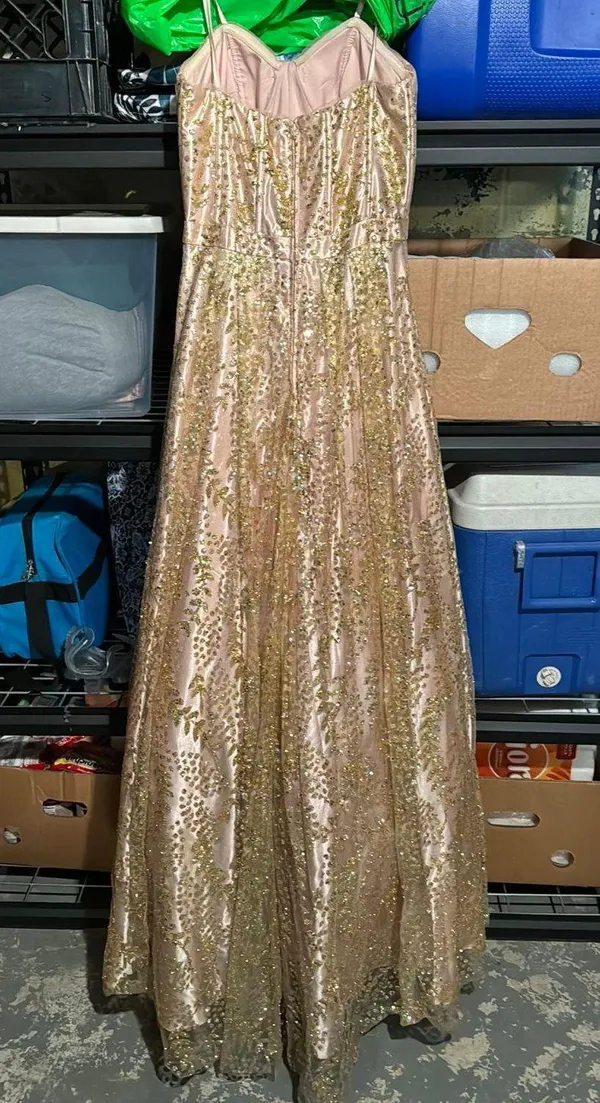 Windsor Rose Gold Sparkly Prom Dress - Image 2