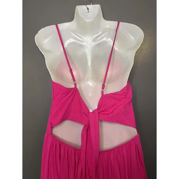 Cupshe Dress Womens Medium Pink Cutout Backless Tie Strap Maxi Sundress Beach - Image 7