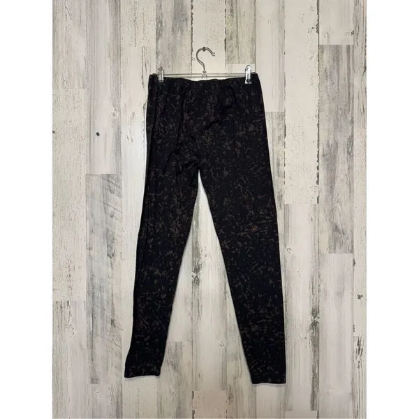 Xhilaration Women’s Black Brown Abstract Print Leggings Size Large Stretch Pull - Image 2