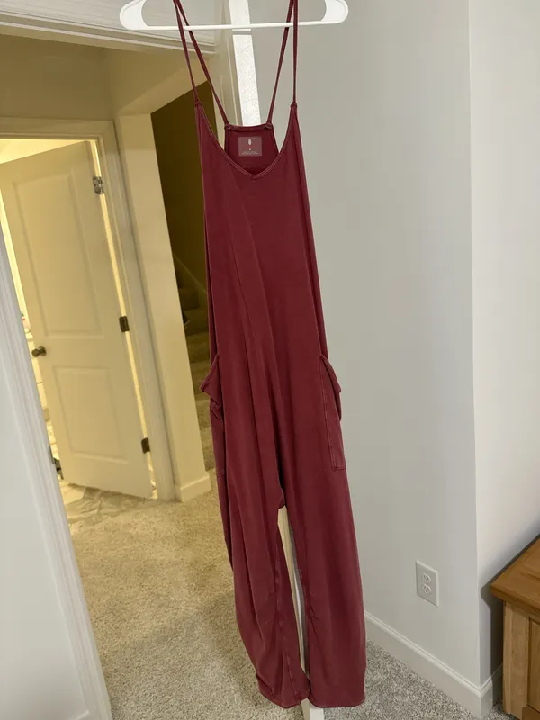Free People Hot Shot Onesie Jumpsuit in Mahogany - Image 2