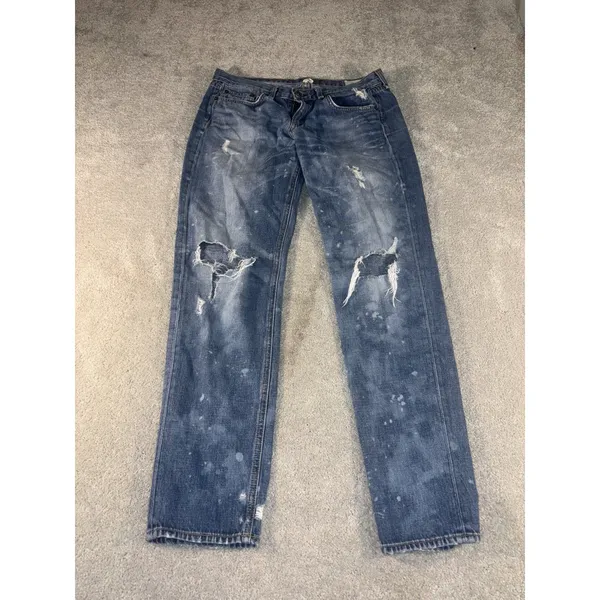 rag‎ bone boyfriend jeans distressed loose relaxed fit beacon 27 - Image 4