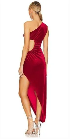Norma Kamali One Shoulder Sunburst Gown in Tango - Image 2