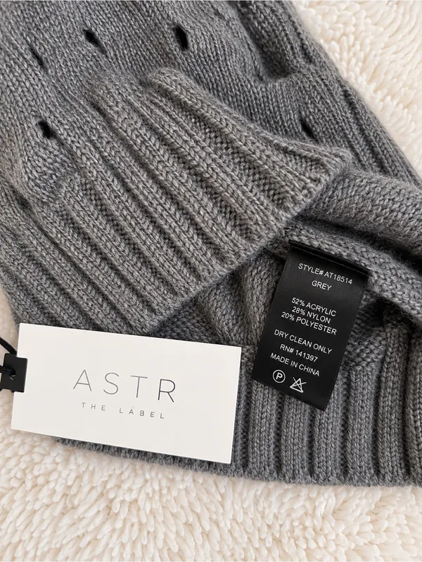 NWT Rare ASTR The Label Pattern Turtleneck Sweater Vest – Grey – M - Image 9