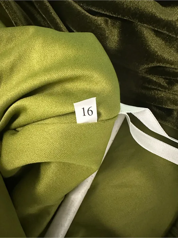 Inewer Stretch Velvet Draped Maxi Dress Green Size 16 NWT - Image 5