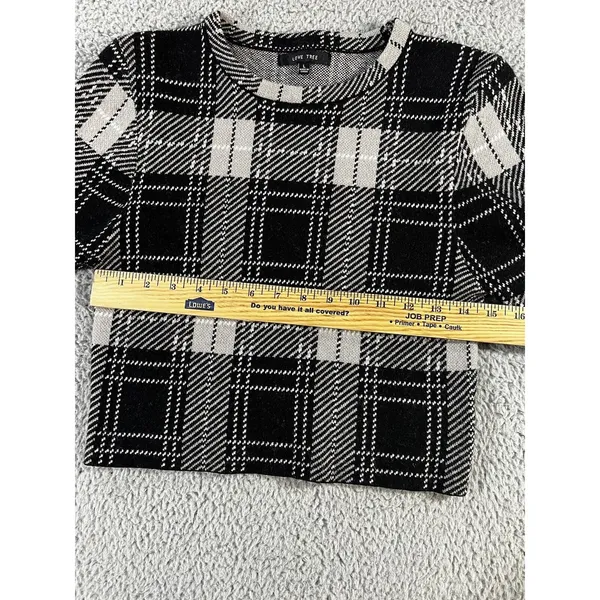 Love Tree Sweater Women Large‎ Cropped Tartan Plaid Long Sleeve y2k Academia - Image 4