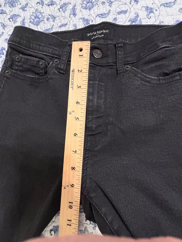 Banana Republic High Rise Skinny Black Denim Jeans Women's Size 27/4 - Image 7