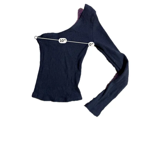 RSQ Womens XXS Black Ribbed One Shoulder Long Sleeve‎ Asymmetrical Knit Top - Image 3