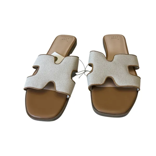 A New Day Woven Slide H. Sandals Suze 11‎ Women's Ivory & Tan - Image 3