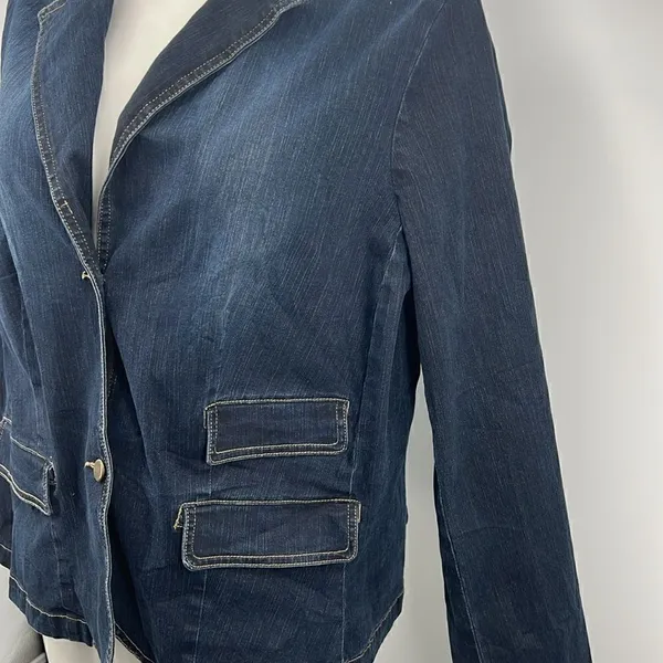 Vintage Casual Corner timeless denim jacket 1X Blue - Image 3