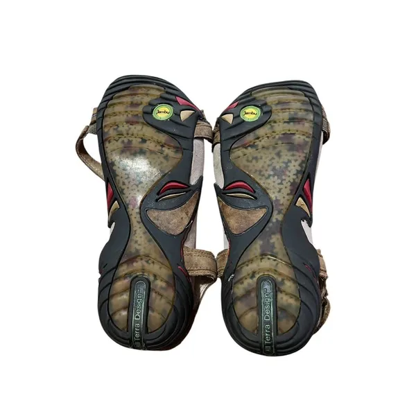 Jambu Terra Fusion Dune‎ Sandals Womens 6M Design Tan Mary Jane Comfort Stripy - Image 2