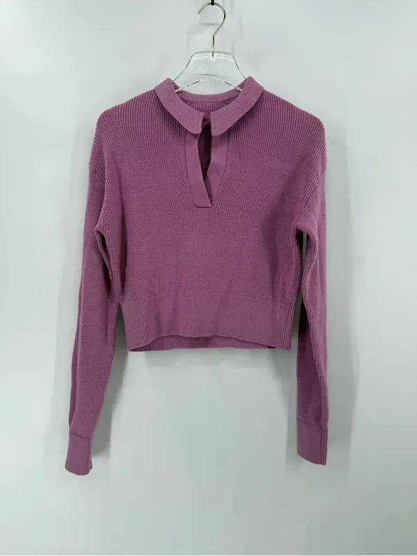 Lululemon Collared Merino Wool-Blend Sweater Dahlia Mauve SZ medium - Image 5
