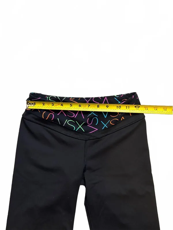 Y2K Victoria’s Secret XS Low Rise Black Flare Yoga Pants Multicolor Logo - Image 2