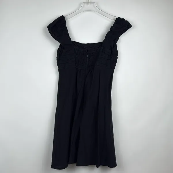 Abercrombie & Fitch Black Emerson Cap Sleeve Linen Mini Dress Size Medium - Image 5