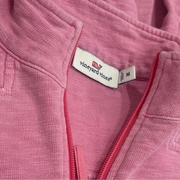Vineyard Vines Pink Quarter Zip Pullover Sweater Coastal Preppy Comfort M - Image 7