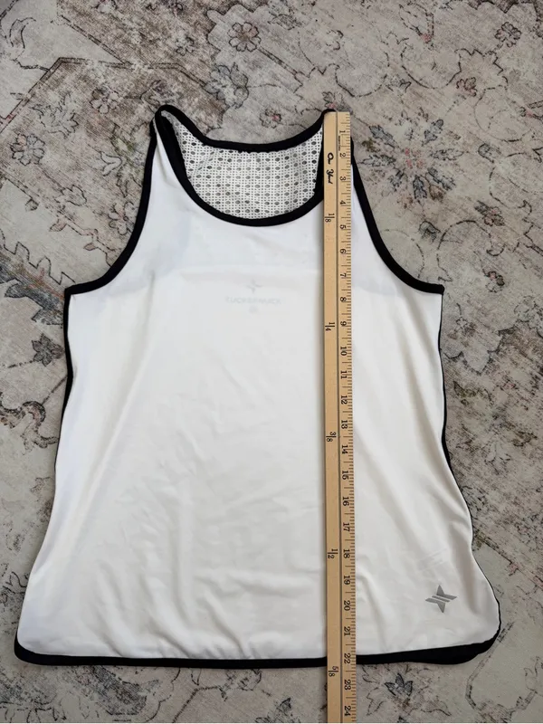 Tuckernuck White Racerback Tank with Black Trim - Image 3