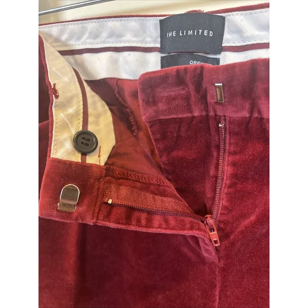The Limited Drew Fit Size 8 Merlot Dress Pants Wide Leg Classic Velvet Old Money - Image 3