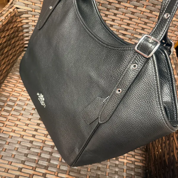 NWT Coach CM074 Black Pebbled Leather “Meadow” Shoulder Bag - Image 2