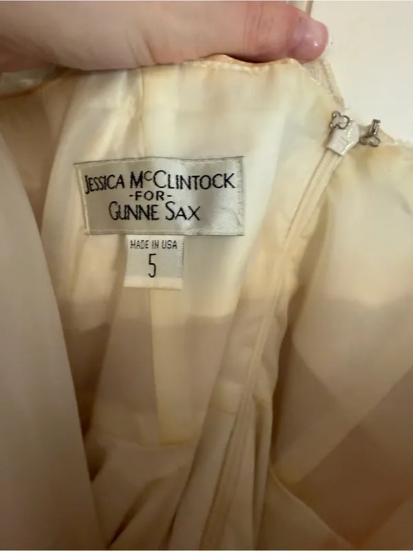 Jessica McClintock for Gunne Sax 1990s Vintage Prom Strapless Dress Size 5 - Image 3