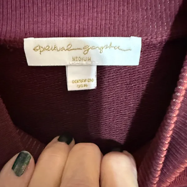 Spiritual Gangster Maroon Mock Neck Top - Image 4