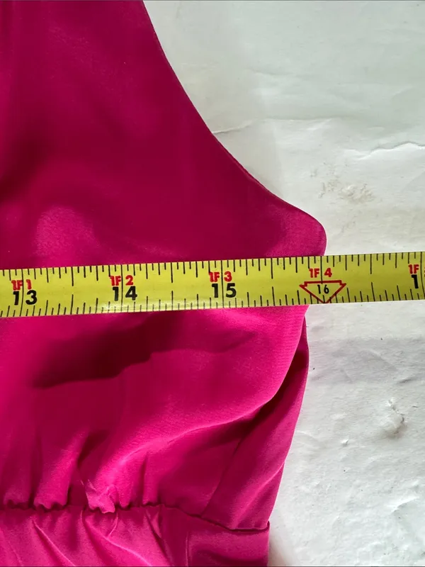 Old Navy Hot Pink Orange Maxi Dress Colorblock L halter style beach vacation - Image 9