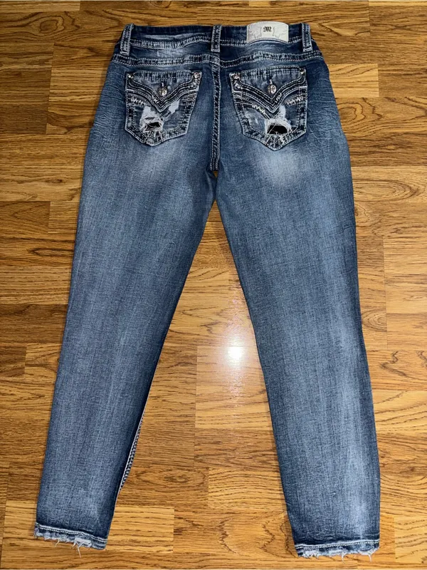 Miss Me Curvy Ankle Skinny Jeans Women’s Waist Size 27 Length 26 Distressed READ - Image 8