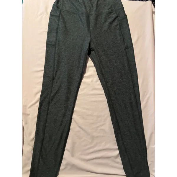 Marika Womens High Waisted Heather Green Pocket Leggings Size Medium - Image 4