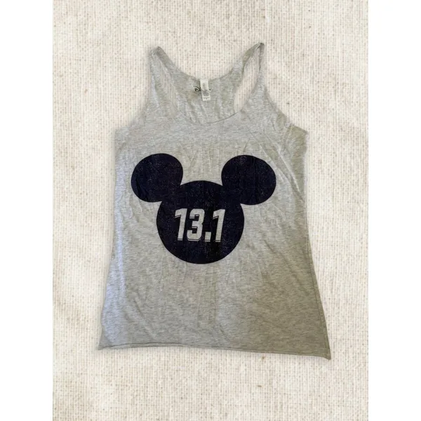 Disney Mickey Mouse 13.1 Half Marathon Racerback Tank Size S Gray RunDisney - Image 3