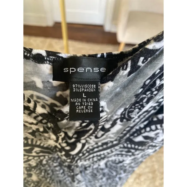 Spense Paisley Maxi Dress Black White Quiet Luxury Boho Resort Coastal Vaca Chic - Image 6