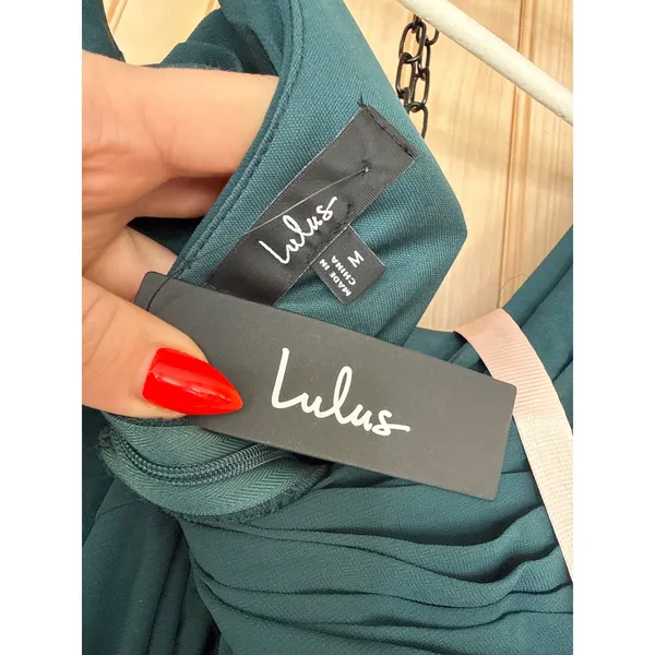 NWT Lulus Sensational Moment Emerald Green Pleated Maxi Dress Bridesmaid Gala M - Image 7