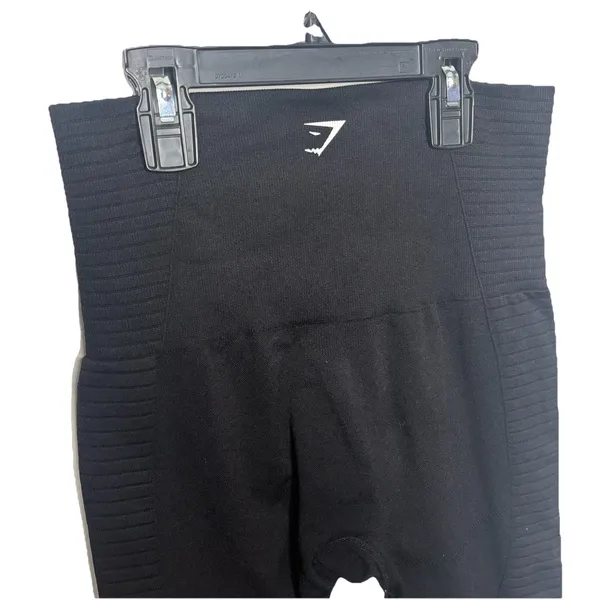 Gymshark Black Leggings High Rise Compression Stretch Active Yoga Womens - Image 2