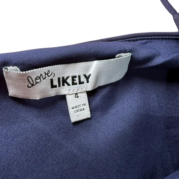 Love, LIkely Navy Blue‎ Sleeveless Layered Ruffle Evening Gown Size 4 - Image 4