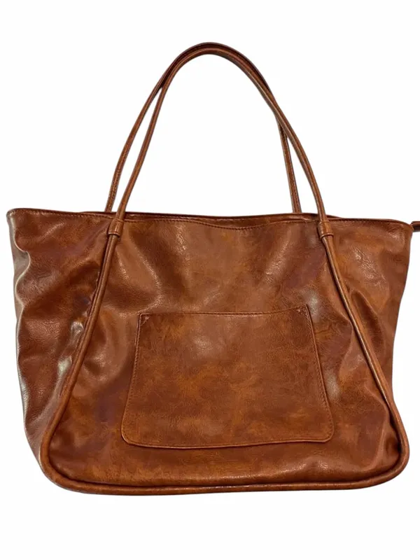 Classic Brown Vegan Leather Tote Bag – Timeless Everyday Carry - Image 6