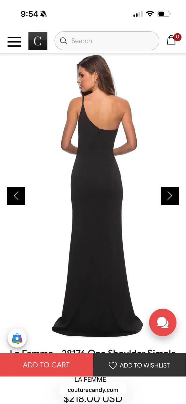 La Femme 28176 Long One-Shoulder Dress - Image 2