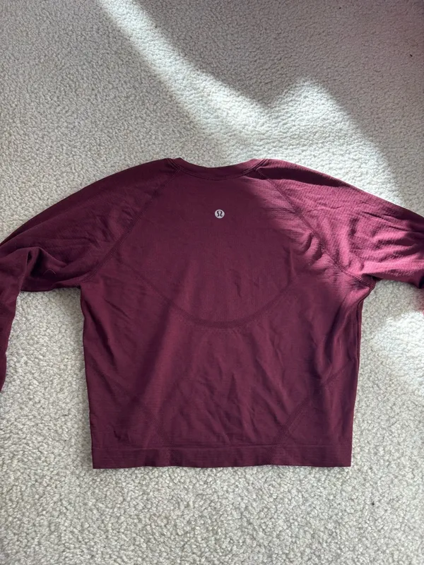 lululemon athletica Burgundy Long-Sleeve Crop Top - Image 3