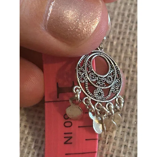 A266 1 1/4 inch 925 sterling silver earrings - Image 2