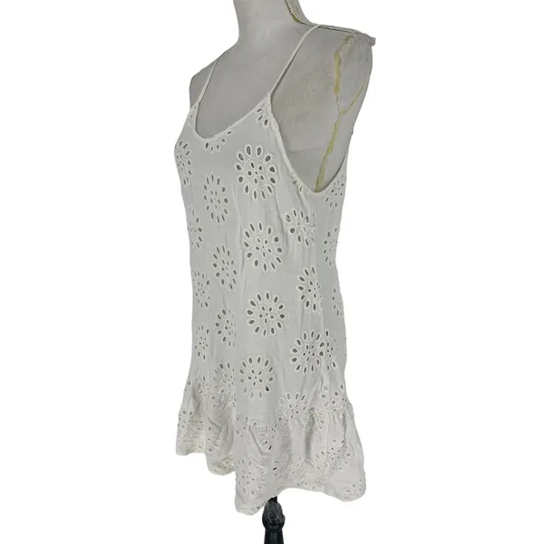Maaji White Eyelet Spaghetti Strap Swim Cover-Up Dress Size S‎ - Image 6