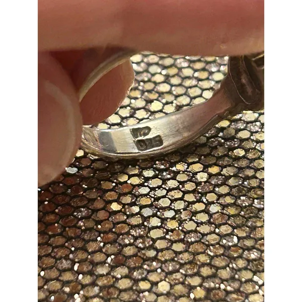 925 sterling silver ring band size 8 g32 2.92g Mather of pearl - Image 5
