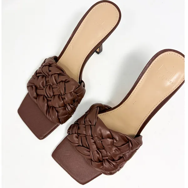 NWOT Marc Fisher Women's Draya Braided Mule Sandals Brown Size 7.5 - Image 4