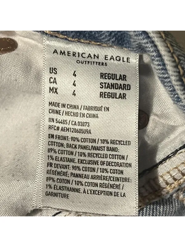 Y2K grunge indie sleaze baggy wide leg distressed American Eagle jeans size 4 - Image 7