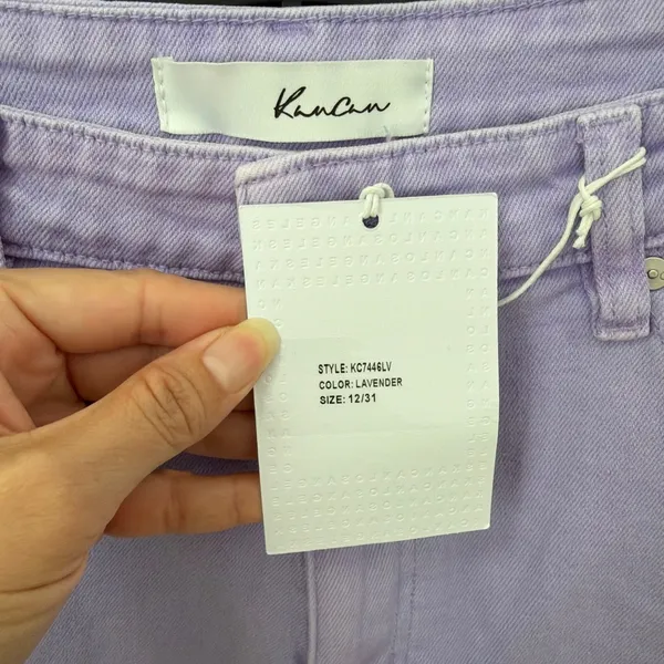 KanCan Lavender Ultra High Rise 90s Straight Leg Jeans 12/31 NWT Minor Flaw - Image 2