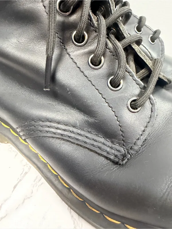Dr. Martens 1460 Original Smooth Leather Lace Up Boots Black size w 10 m 9 - Image 2