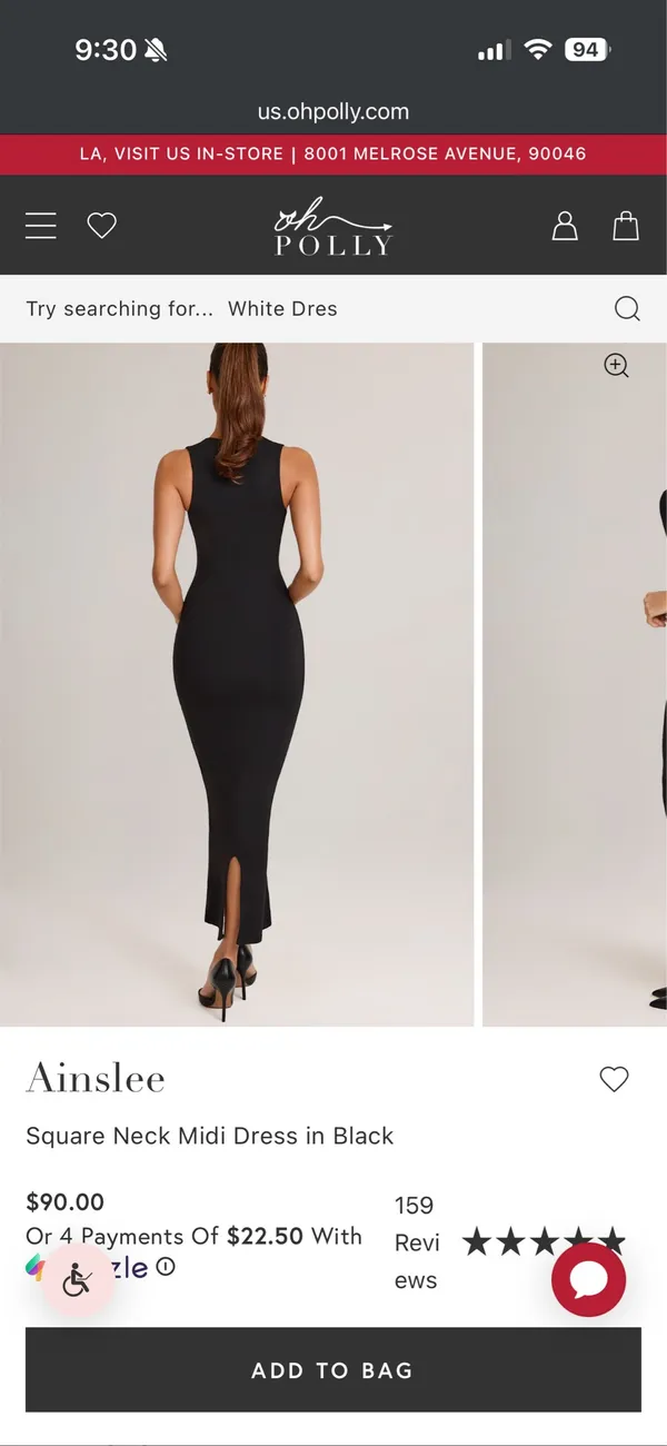 Oh Polly square neck, midi dress in black - Image 5